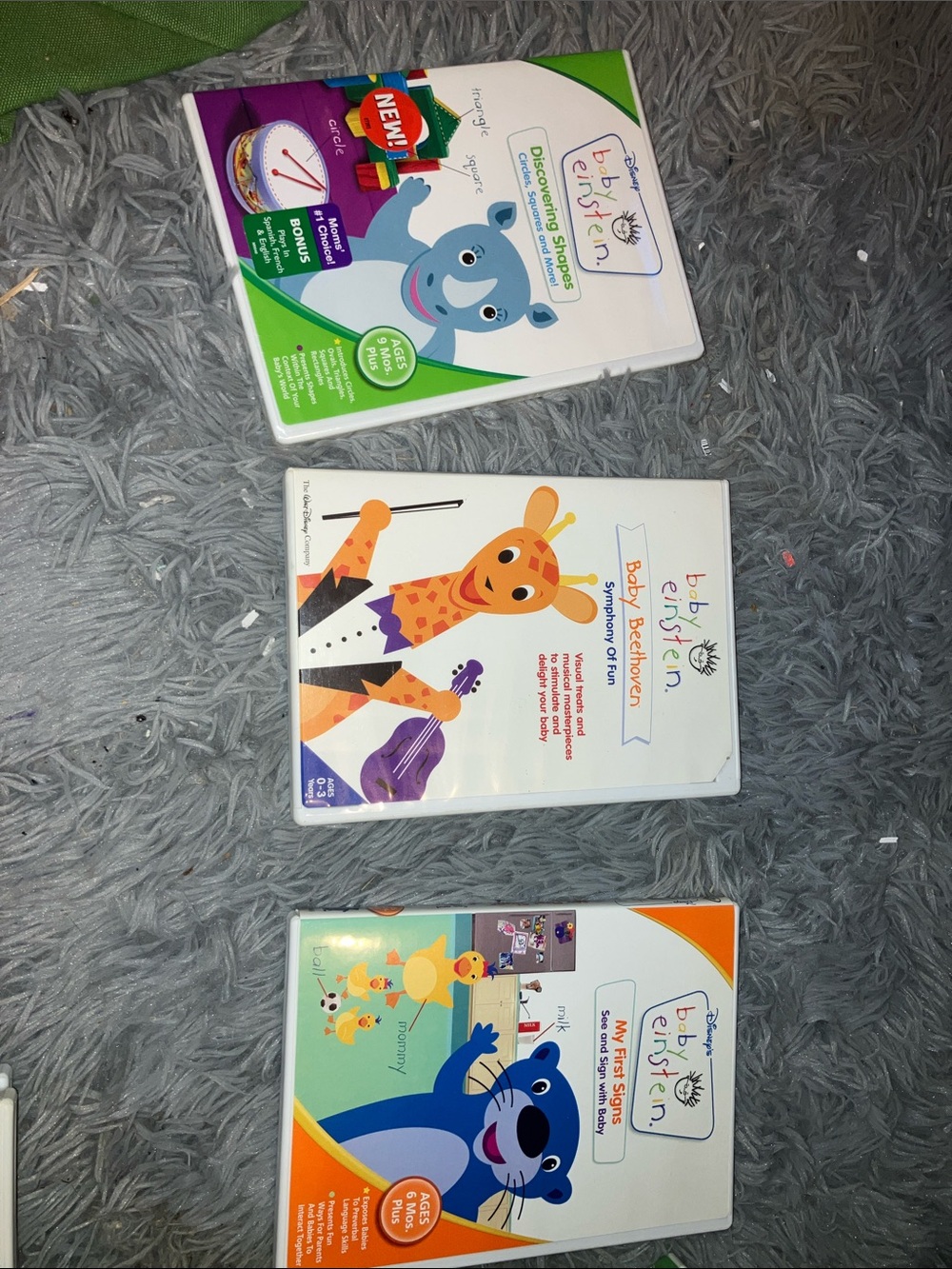 BABY EINSTEIN LOT OF 3 EDUCATIONAL VIDEOS